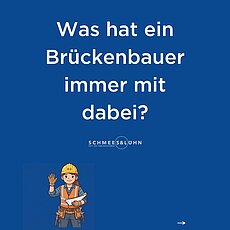 Was hat ein Brückenbauer eigentlich immer mit dabei? 🤔 Das kommt ganz darauf an, ob wir auf der Baustelle oder im Büro ...