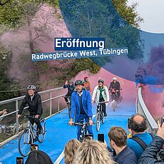 Am Mittwoch wurde die Radwegbrücke West in Tübingen vom Oberbürgermeister Boris Palmer feierlich eröffnet🥳. Mit Live-Ba...